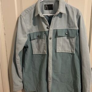 Two-Tone Gray and Sage Utility Jacket